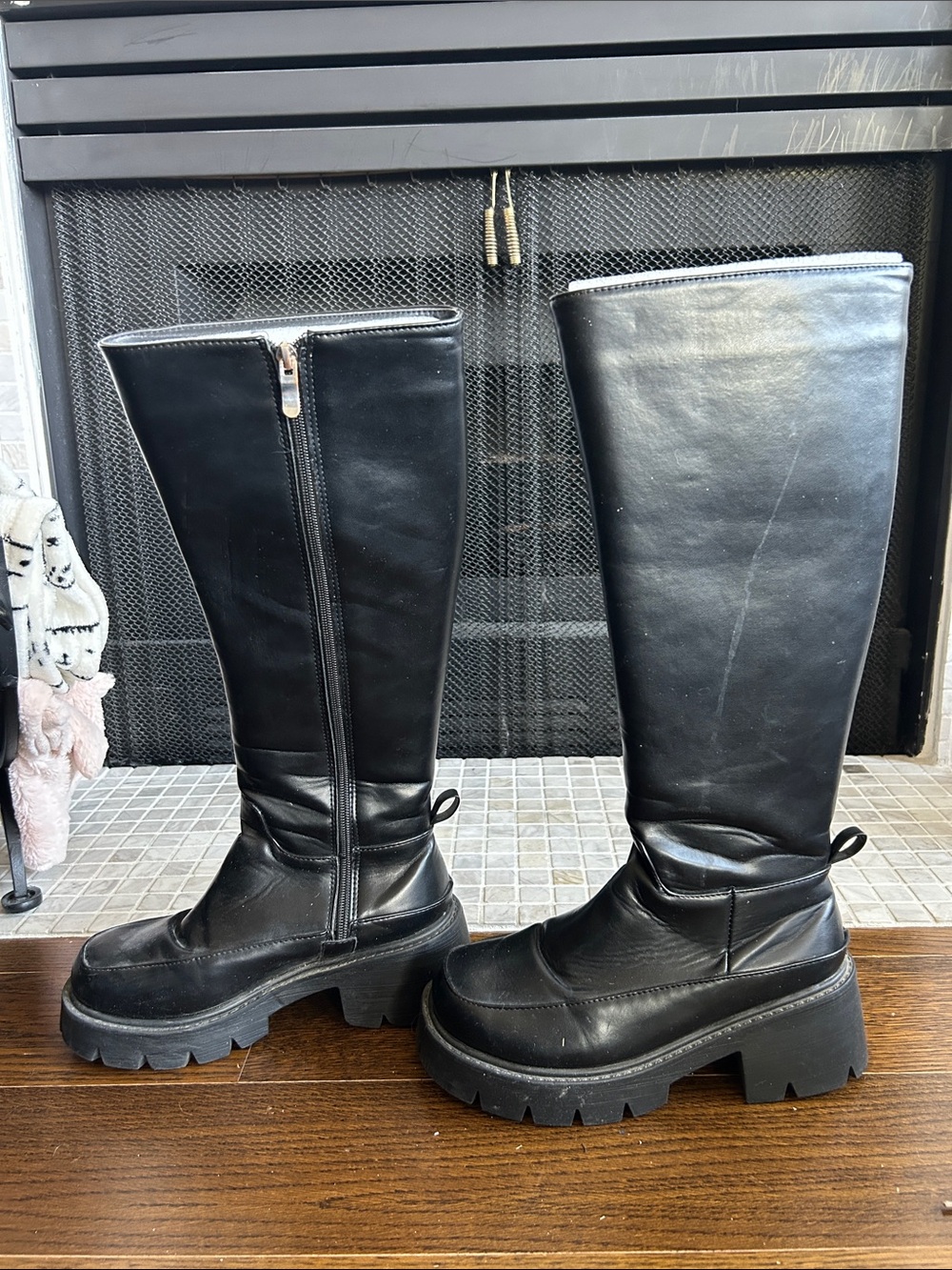 Black Tall Platform Boots - Women - Picture 3 of 5